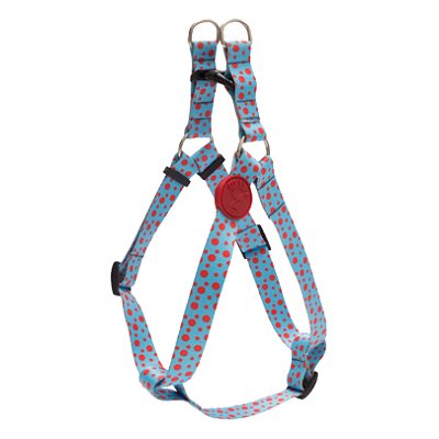 Coleira Peitoral Americano + Guia Tamanho M Azul Com Bolinhas - Wise Dog