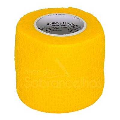 Atadura Elástica Autoaderente Amarela 5 cm x 4,5 mt Kit Com 5 Unidades - Syrvet