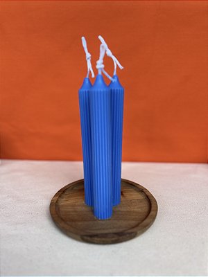 Kit 3 velas decorativas cilíndricas azul