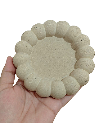 Bandeja decorativa gomos areia em concreto