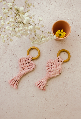 Porta guardanapo Macrame rosa