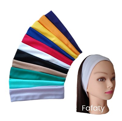 Faixa para cabelo unissex Tiara Turbante em malha Fafaty