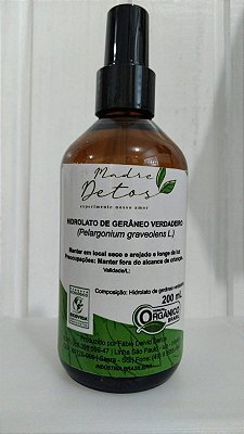 Hidrolato de Gerânio Orgânico 200ml ambar spray