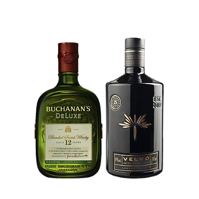 Velvo Artice Gin 800ml + Buchanan's Whisky 12 anos 750ml