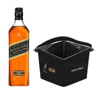 Kit Johnnie Walker Black Label Whisky 1L + Balde de Gelo