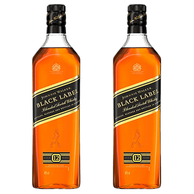 Kit 2 Johnnie Walker Black Label Blended Scotch Whisky 1000ml