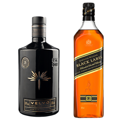 Velvo Artice Gin Cerrado Spirit Brasileiro 800ml + Johnnie Walker Black Label Blended Scotch Whisky 1000ml