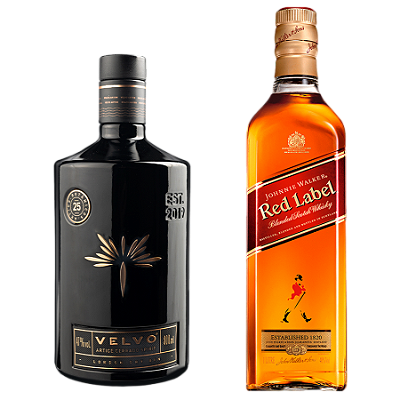 Velvo Artice Gin Cerrado Spirit Brasileiro 800ml + Johnnie Walker Red Label Blended Scotch Whisky 1000ml