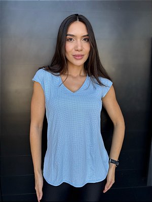 Camiseta Donna plus size azul claro