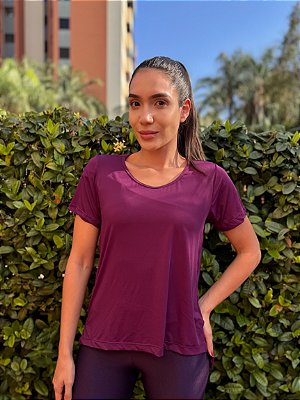 Camiseta Liss alongada vinho