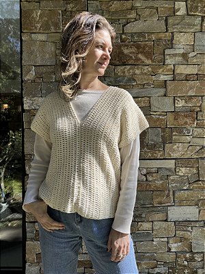 Colete Natural em crochê