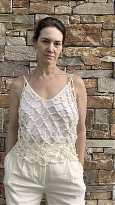 Regata crochê sobreposição