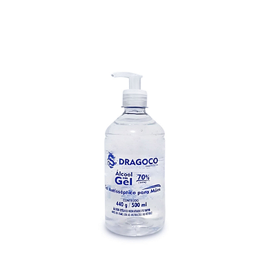 Álcool Gel 70º Higienizador 500ml c/ Válvula Pump Dragoco