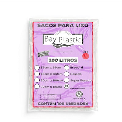 Saco de Lixo 200L 85x95 100 Un - Bay Plastic