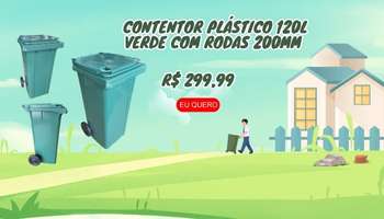 Contentor Verde Plástico 120L 350x200