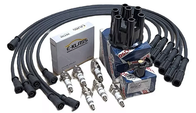 Kit Cabos De Vela Jeep Maverick 6cc + Velas + Tampa Rotor Bosch