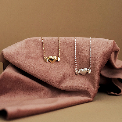 Colar Coração com Halter Ouro