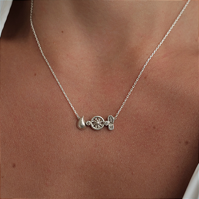 Colar Triathlon com Topázio Prata