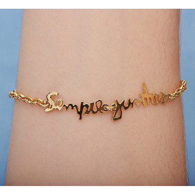 Pulseira Minha Escrita - 2 Escritas Ouro