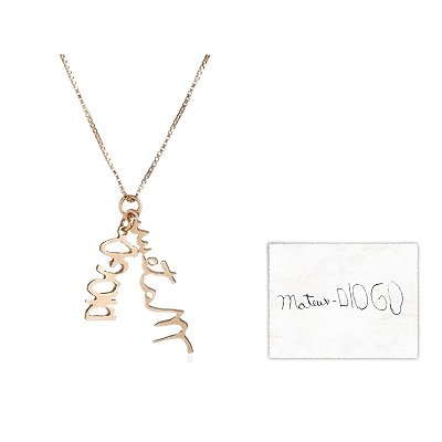 Pingente Minha Escrita - 2 Escritas Ouro