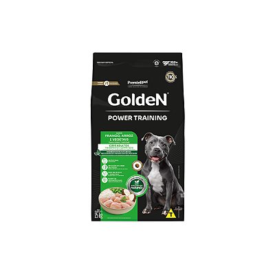 Ração Golden Power Training para Cães Adultos Sabor Frango e Arroz - 15 kg