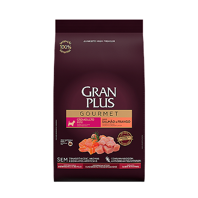 RAÇÃO GRANPLUS 3KG CÃES ADULTOS  GMT MINI SALMÃO E FRANGO