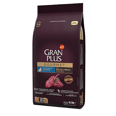RAÇÃO GRANPLUS 10,1KG GATOS ADULTOS CASTRADOS OVELHA
