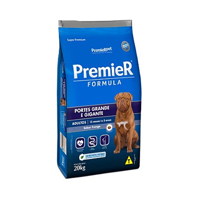 Ração Premier Fórmula para Cães Adultos de Raças Grandes e Gigantes Sabor Frango - 20kg