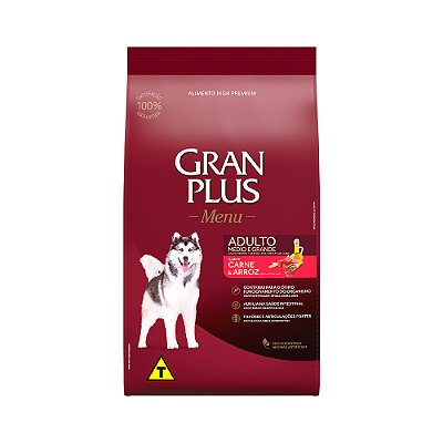 RAÇÃO GRANPLUS 20 KG CÃES ADULTOS  CARNE E ARROZ