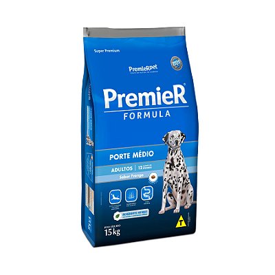 Ração Premier Fórmula para Cães Adultos de Raças Médias Sabor Frango - 15kg