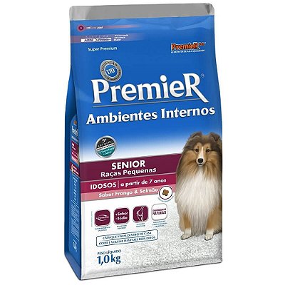 RAÇÃO Premier AMBIENTES INTERNOS 1KG CÃES ADULTOS  SÊNIOR