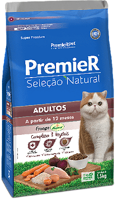 RAÇÃO Premier NAT 1,5KG GATOS ADULTOS