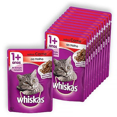 SACHÊ Whiskas 85G SCH GATOS ADULTOS CAR L12 P10