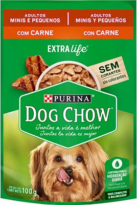 Ração Úmida DOG CHOW CÃES ADULTOS  Minis e Pequenos Carne 100g