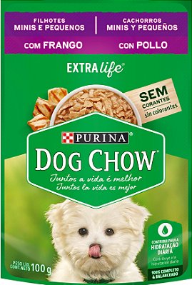 Ração Úmida DOG CHOW Cães FILHOTE s Minis e Pequenos Frango 100g