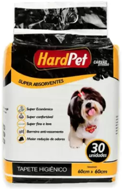 TAPETE HIGIÊNICO HARD PET 60X60 CARVAO ATIVADO 30UN