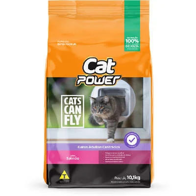 Ração Cat Power 10,1kg Cats Salmão para Gatos Castrados Adultos