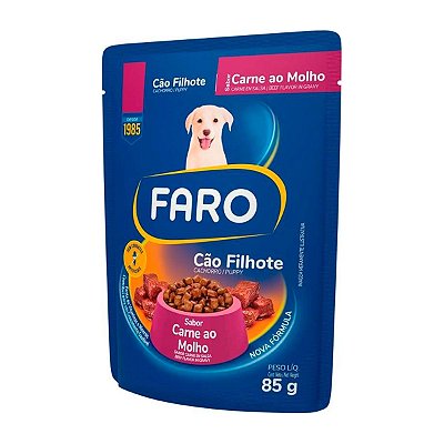 SACHE FARO P/ CAES FILHOTES SABOR CARNE 85G