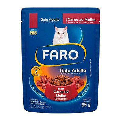 SACHE FARO P/ GATOS SABOR CARNE 85G