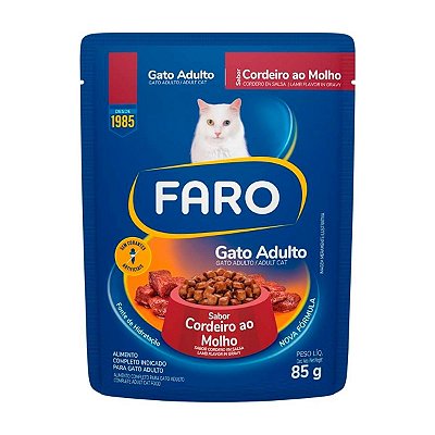SACHE FARO P/ GATOS SABOR CORDEIRO 85G