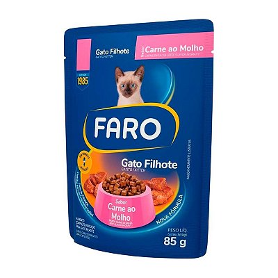 SACHE FARO P/ GATOS FILHOTES SABOR CARNE 85G