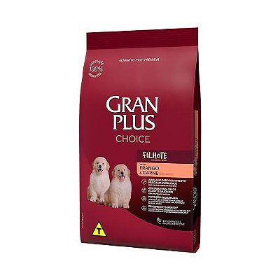 RAÇÃO GRANPLUS 10,1KG CÃES FILHOTES  CHOICE FRANGO E CARNE