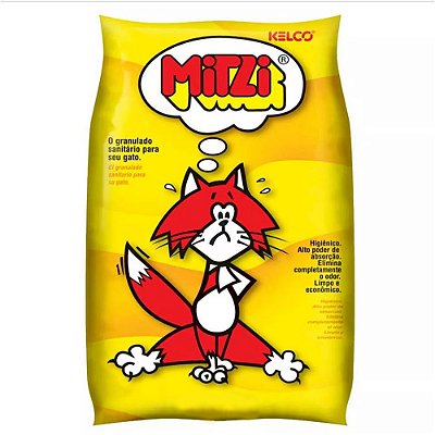 Areia Higiênica Kelco Mitzi Grãos Médios Para Gatos 12kg