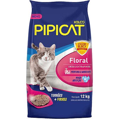 Areia Higiênica Pipicat Floral Para Gatos 12kg