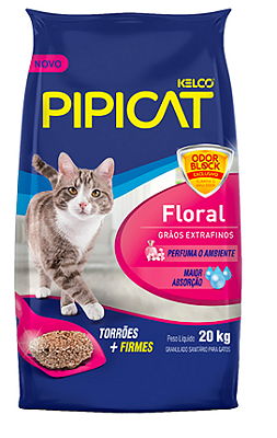 Areia Higiênica Pipicat Floral Para Gatos 20kg