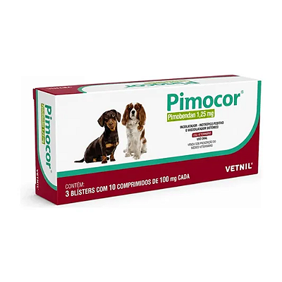 Inodilatador Vetnil Pimocor Pimobendan 1,25 mg para Cães