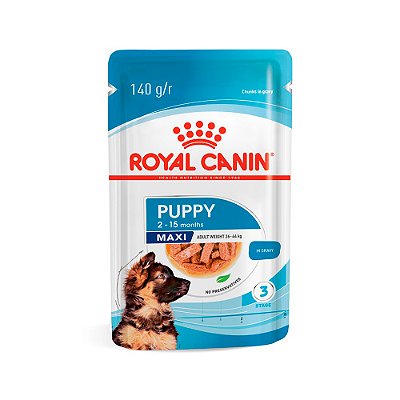 Ração Úmida Royal Canin Maxi Puppy para Cães Filhotes de Raças Grandes 140g (Sachê)