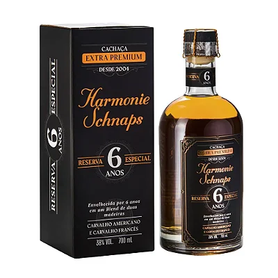 Cachaça Harmonie Schnaps Extra Premium Reserva Especial 6 Anos