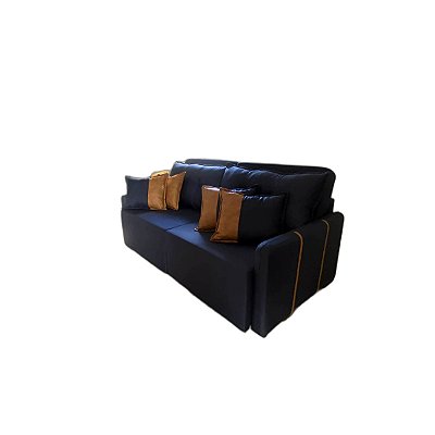 SOFA CAMA / COM DETALHES EM COURO 2 METROS