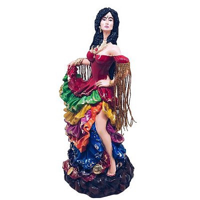 Imagem de cigana colorida em resina - Camasi 26cm